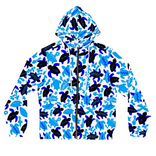 Azure Shell Shuffle on a Women's Full-Zip Hoodie