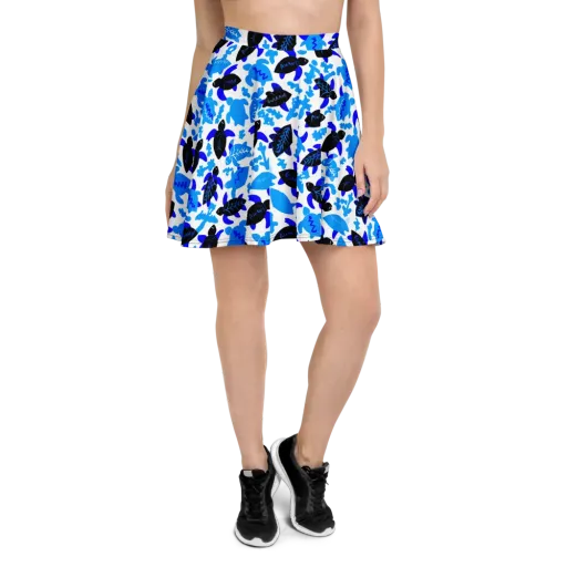 Azure Shell Shuffle on a Skater Skirt