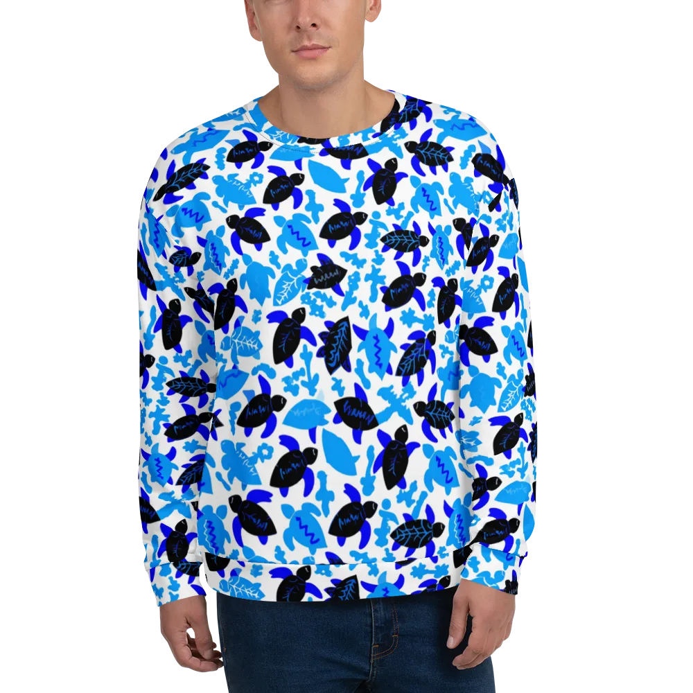Azure Shell Shuffle on Sweatshirt — Front
