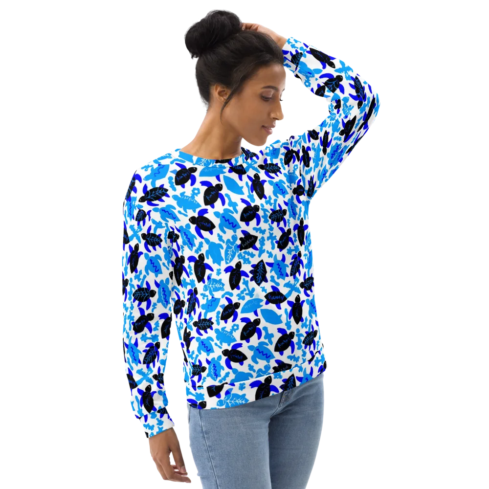 Azure Shell Shuffle on Sweatshirt — Right Front