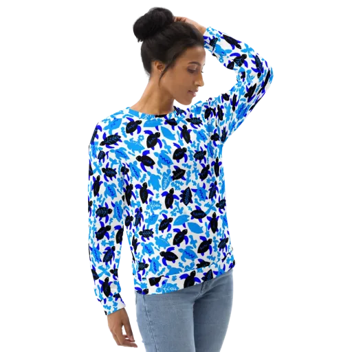 Azure Shell Shuffle on a Sweatshirt