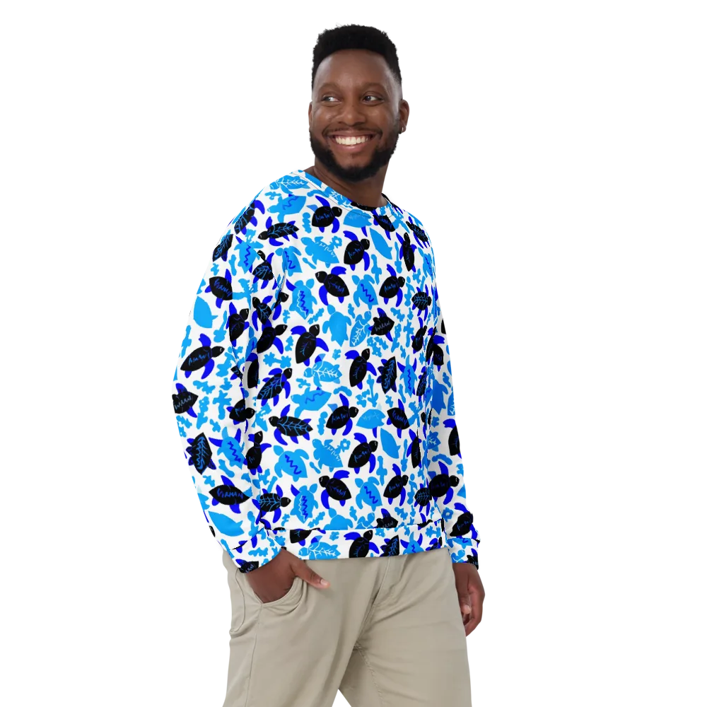 Azure Shell Shuffle on Sweatshirt — Front
