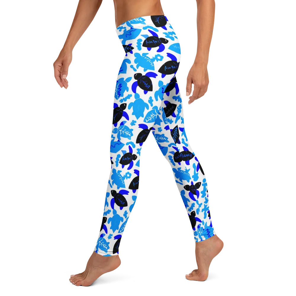 Azure Shell Shuffle on Leggings — Left
