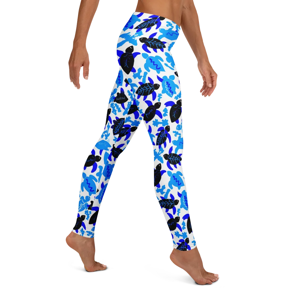 Azure Shell Shuffle on Leggings — Right