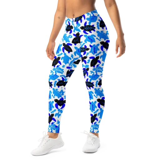 Azure Shell Shuffle on a Leggings