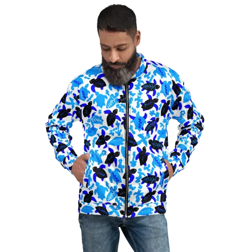 Azure Shell Shuffle on a Bomber Jacket