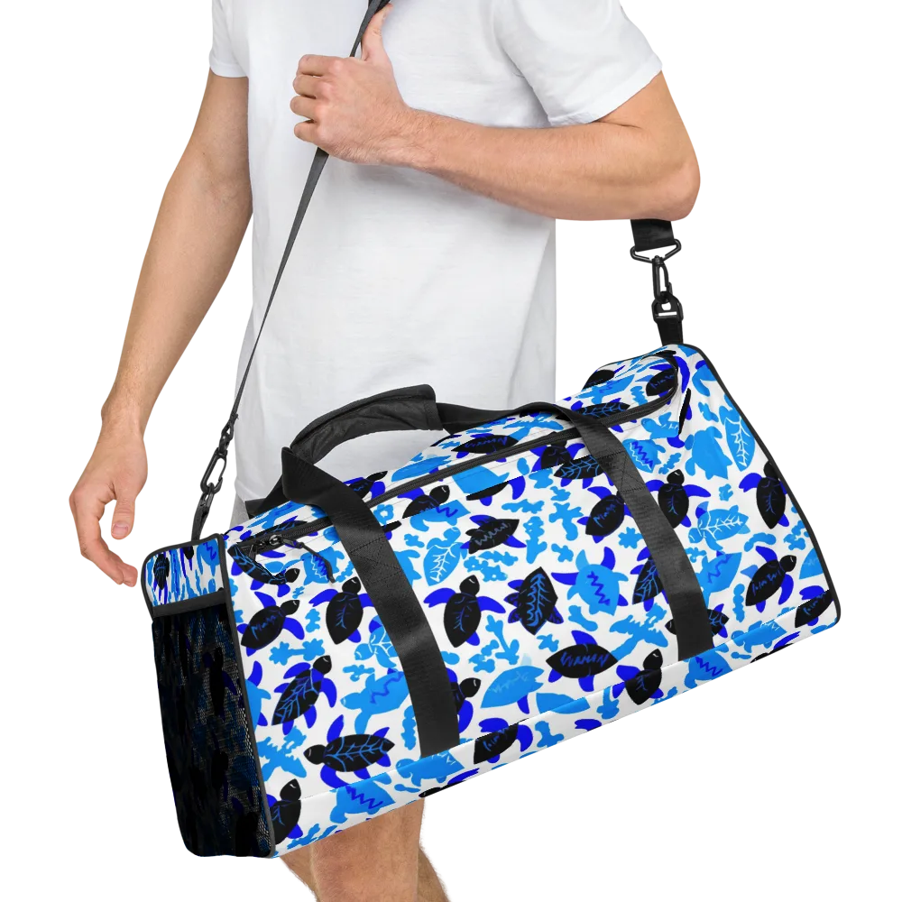 Azure Shell Shuffle on Duffle Bag — Right Front