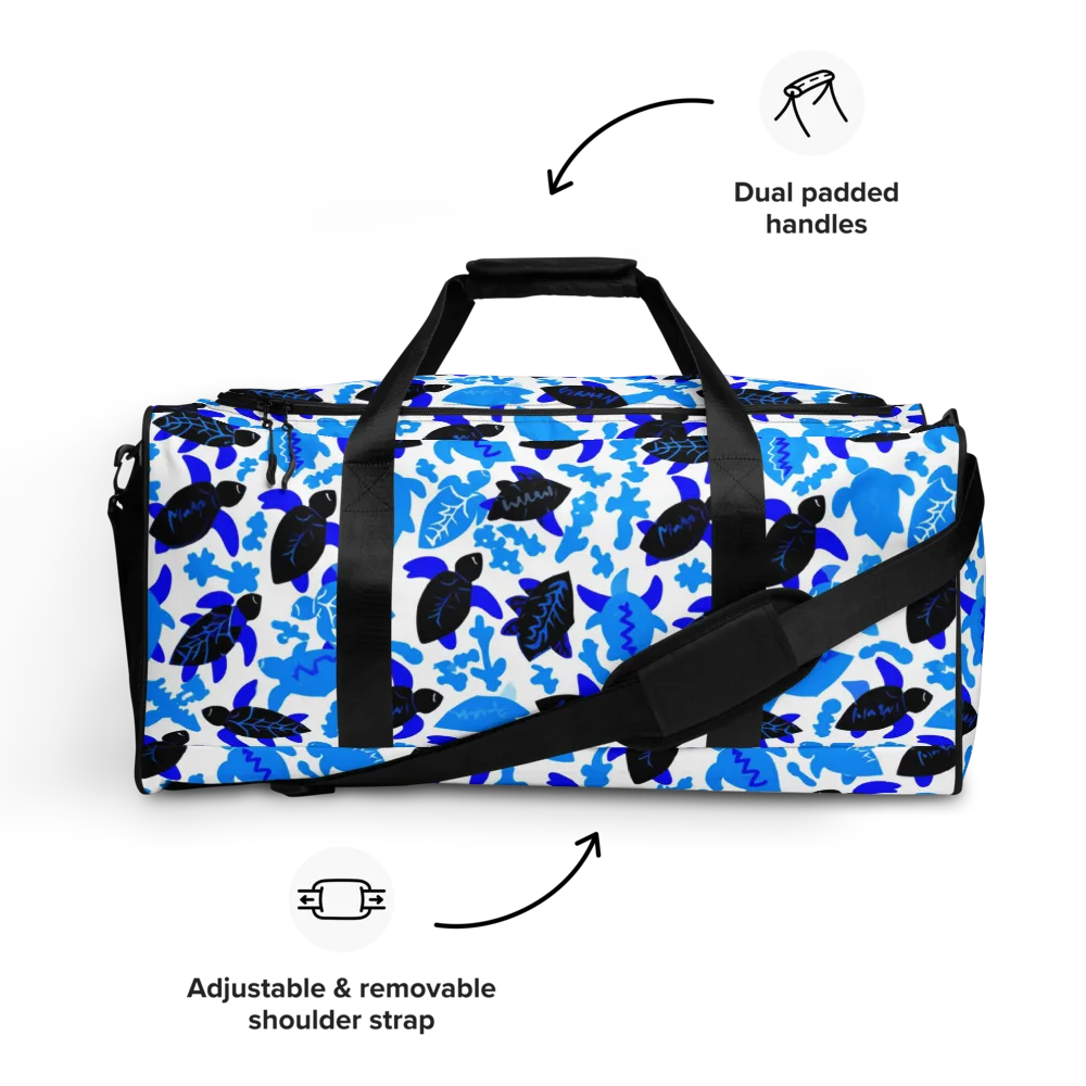 Azure Shell Shuffle on Duffle Bag — Front