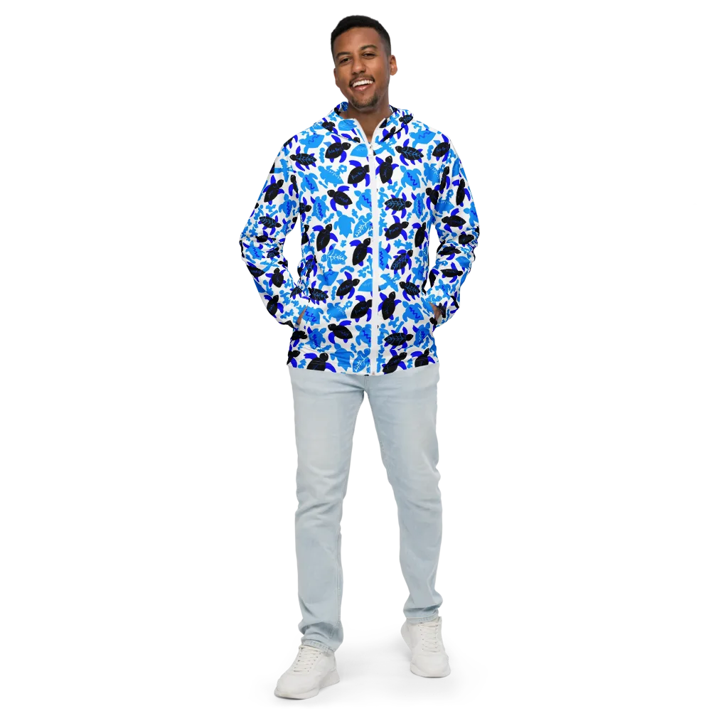 Azure Shell Shuffle on Men's Windbreaker — Front