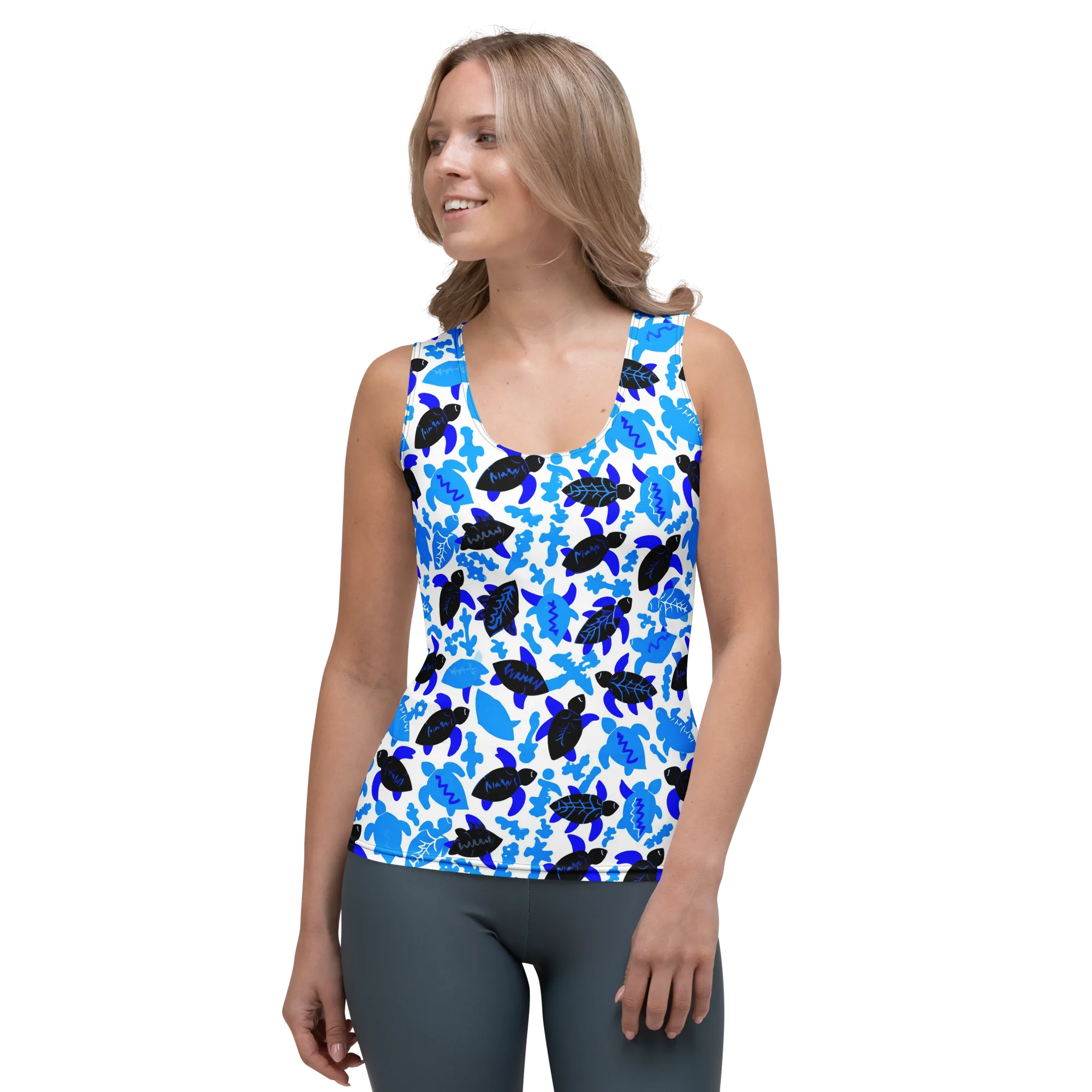 Azure Shell Shuffle on Women's Tank Top — Front