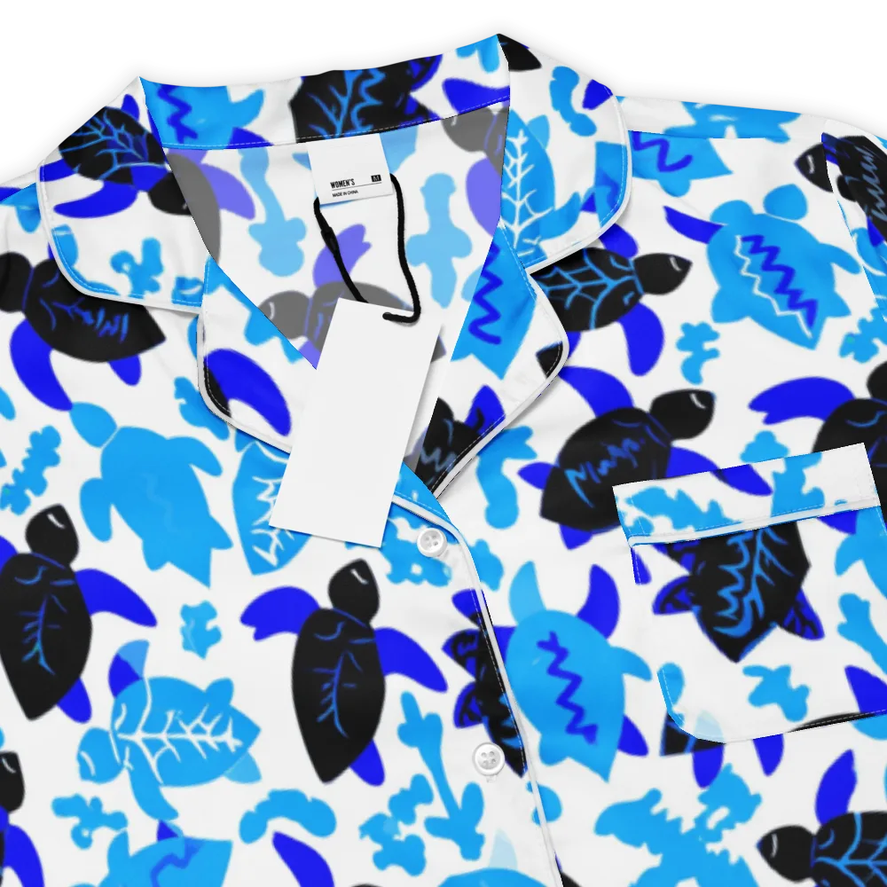 Azure Shell Shuffle on Women's Short Sleeve Pajama Top — Product details