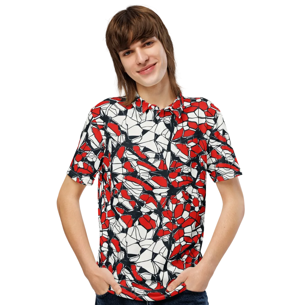 Crimson Fracture on Men's Slim Fit Polo Shirt — Front