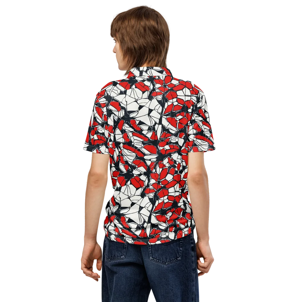 Crimson Fracture on Men's Slim Fit Polo Shirt — Back