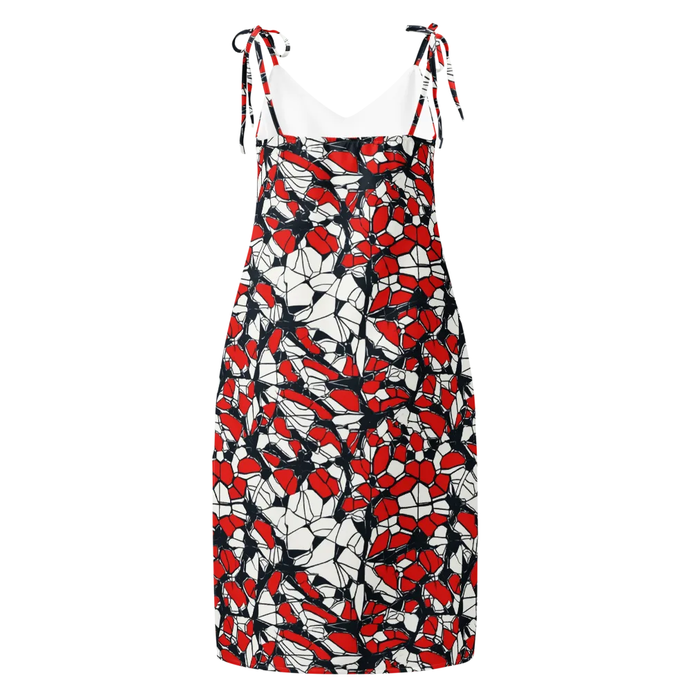 Crimson Fracture on Slip Dress — Back