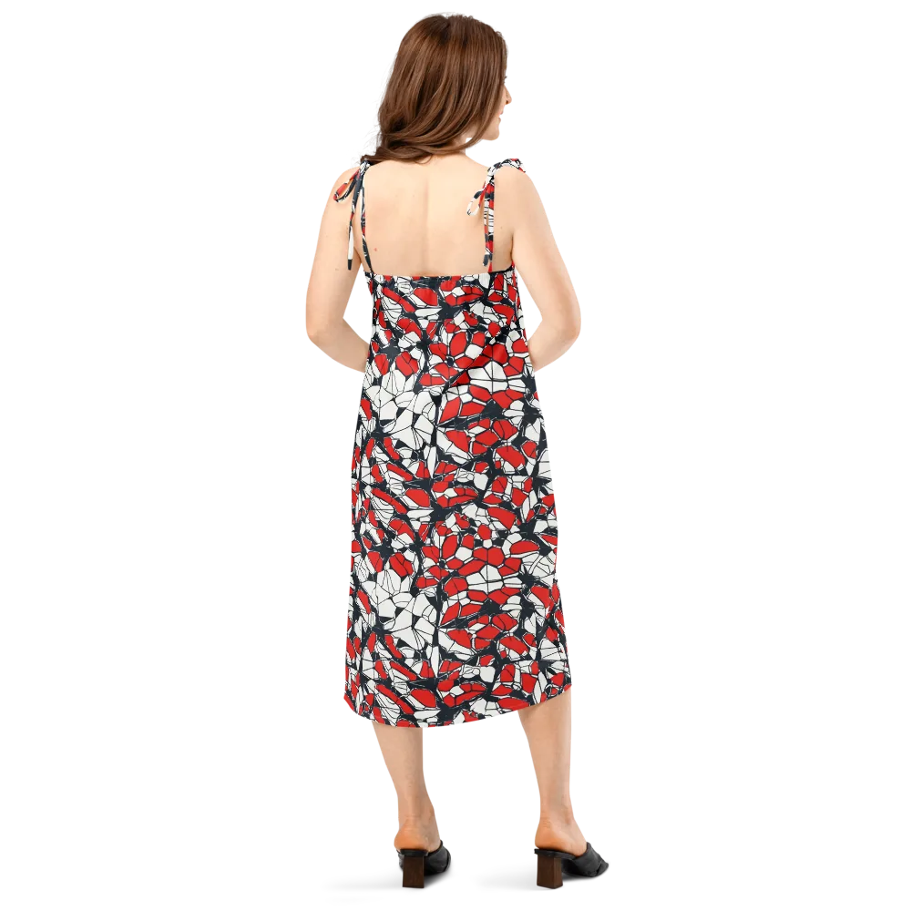 Crimson Fracture on Slip Dress — Back
