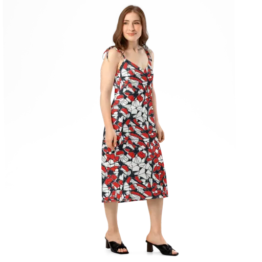 Crimson Fracture on a Slip Dress