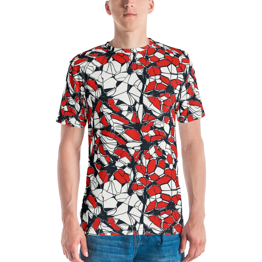 Crimson Fracture on Men's Crew Neck T-Shirt — Front