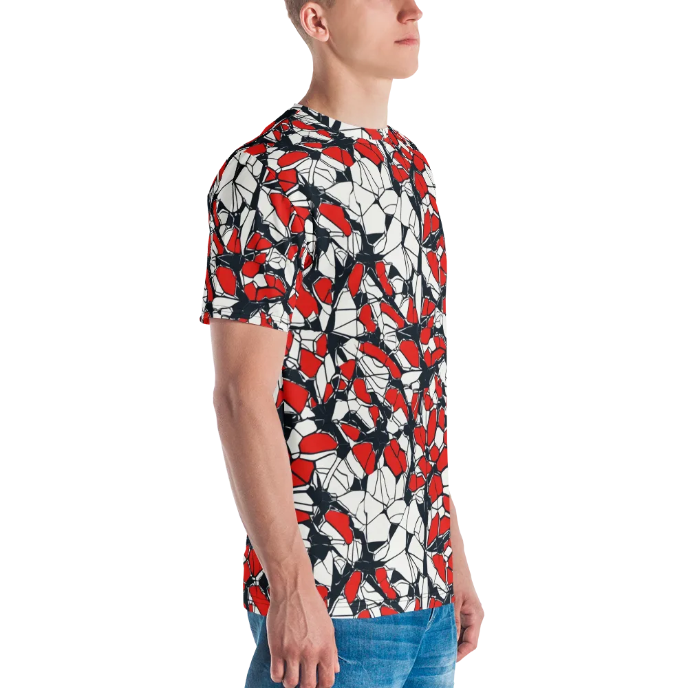 Crimson Fracture on Men's Crew Neck T-Shirt — Right