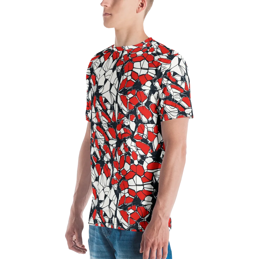 Crimson Fracture on Men's Crew Neck T-Shirt — Left