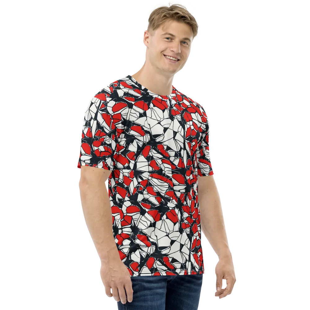 Crimson Fracture on Men's Crew Neck T-Shirt — Right