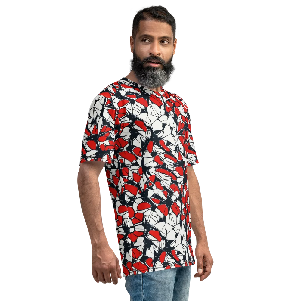 Crimson Fracture on Men's Crew Neck T-Shirt — Right