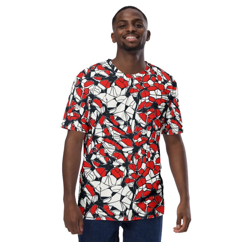 Crimson Fracture on Men's Crew Neck T-Shirt — Front