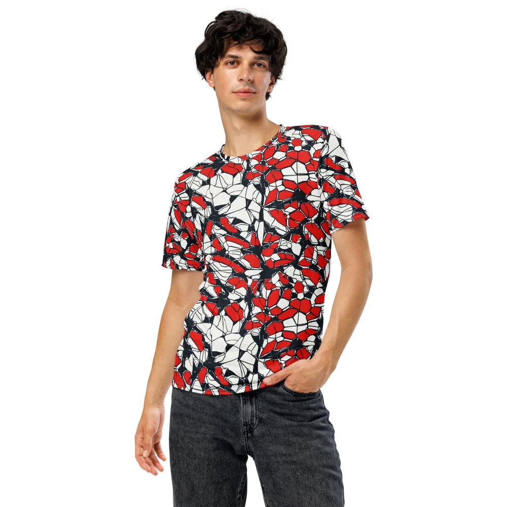 Crimson Fracture on Men's Crew Neck T-Shirt — Front