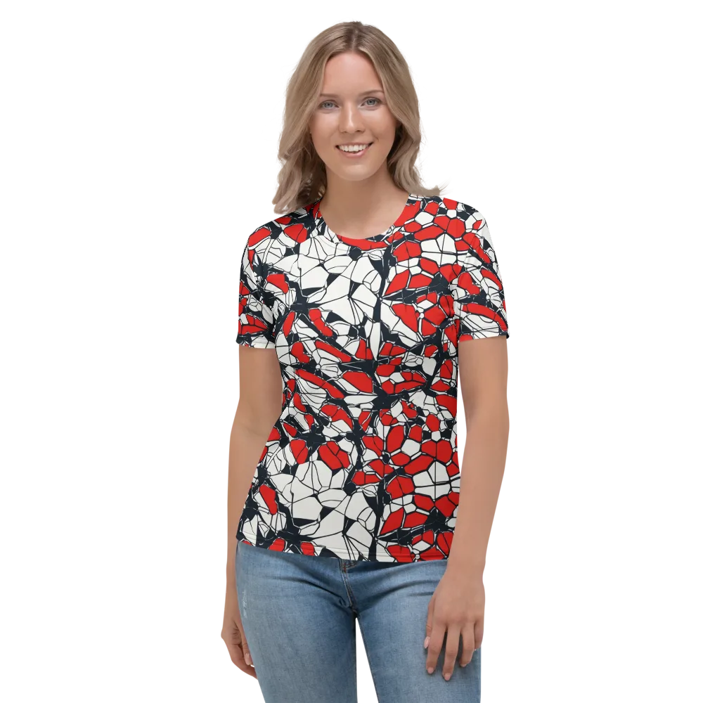 Crimson Fracture on Women's Crew Neck T-Shirt — Front