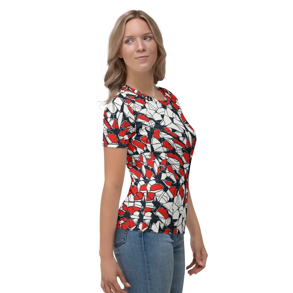 Crimson Fracture on Women's Crew Neck T-Shirt — Right