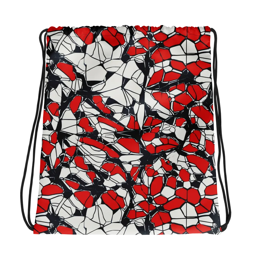 Crimson Fracture on Drawstring Bag — Photo