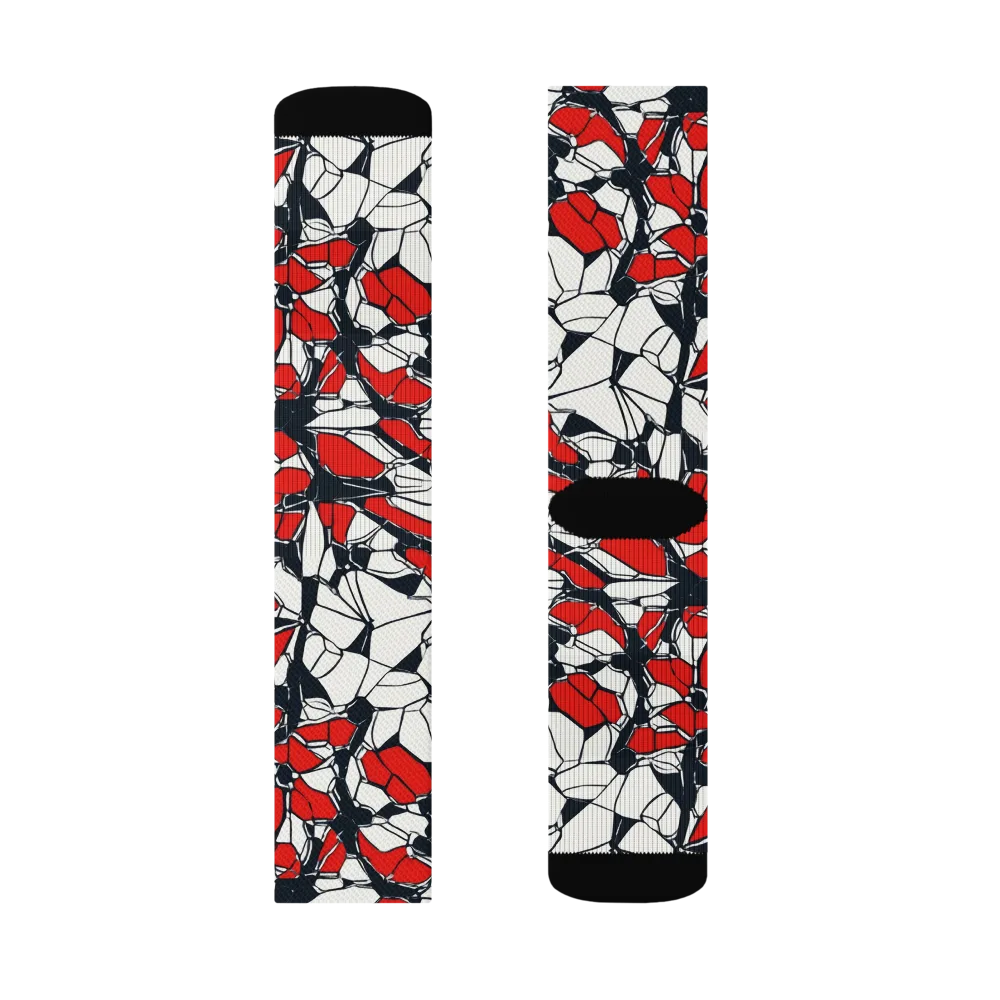 Crimson Fracture on Socks — Left Sock