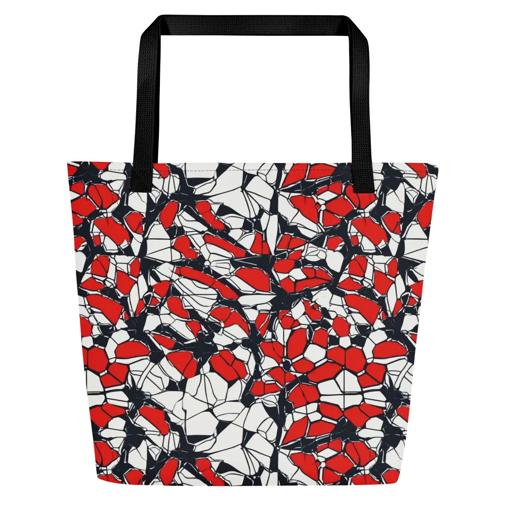 Crimson Fracture on Large Tote Bag W/ Pocket — Front