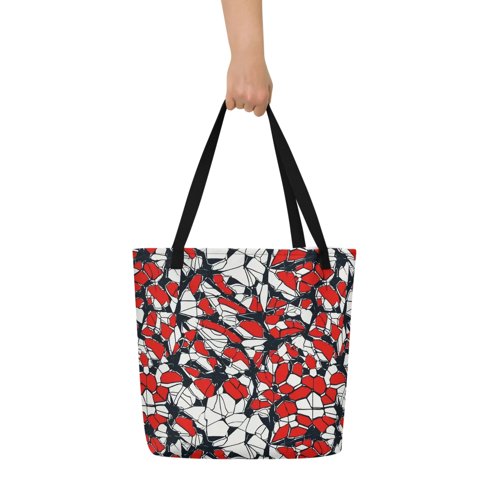 Crimson Fracture on Large Tote Bag W/ Pocket — Front