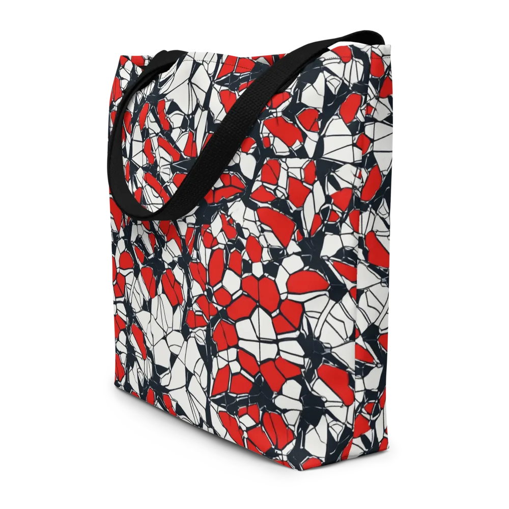 Crimson Fracture on Large Tote Bag W/ Pocket — Front