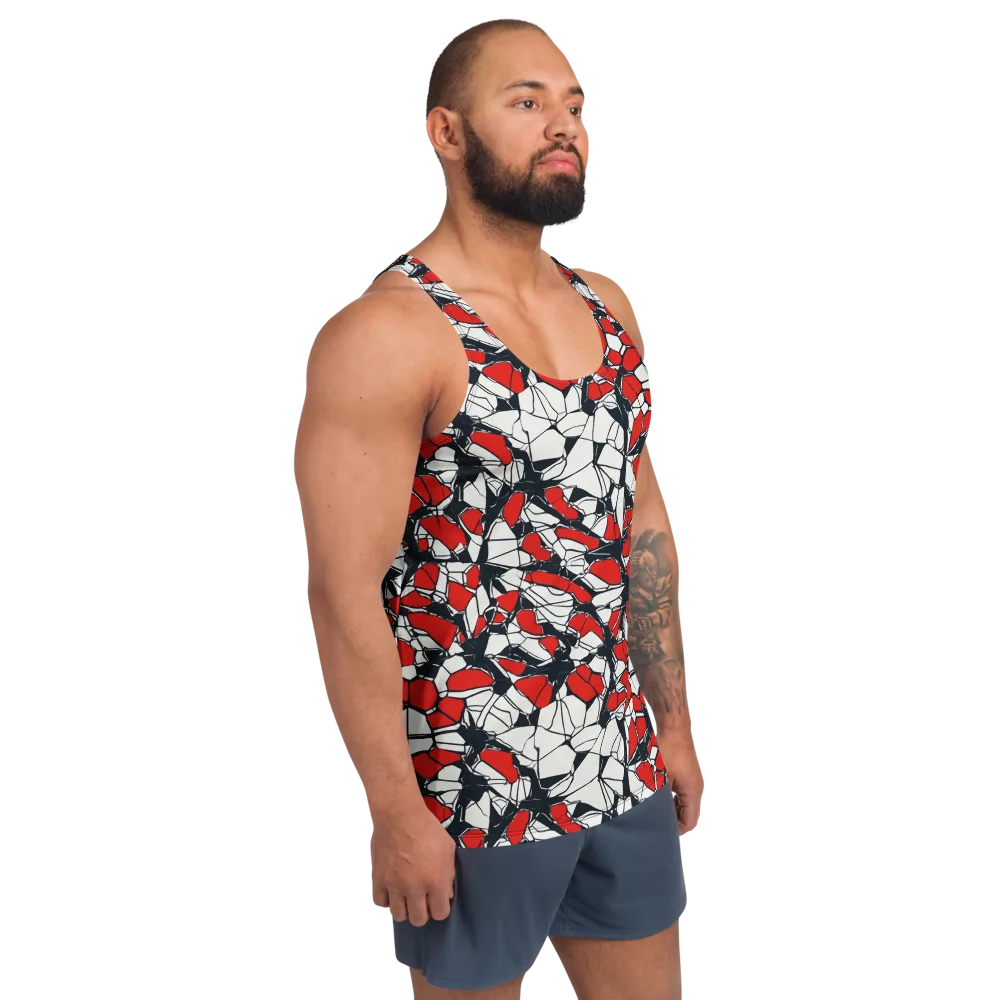 Crimson Fracture on Men's Tank Top — Right Front