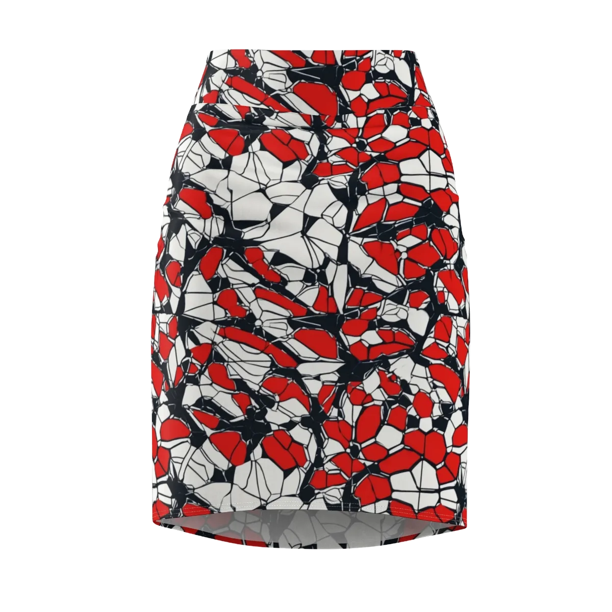 Crimson Fracture on Pencil Skirt — Front