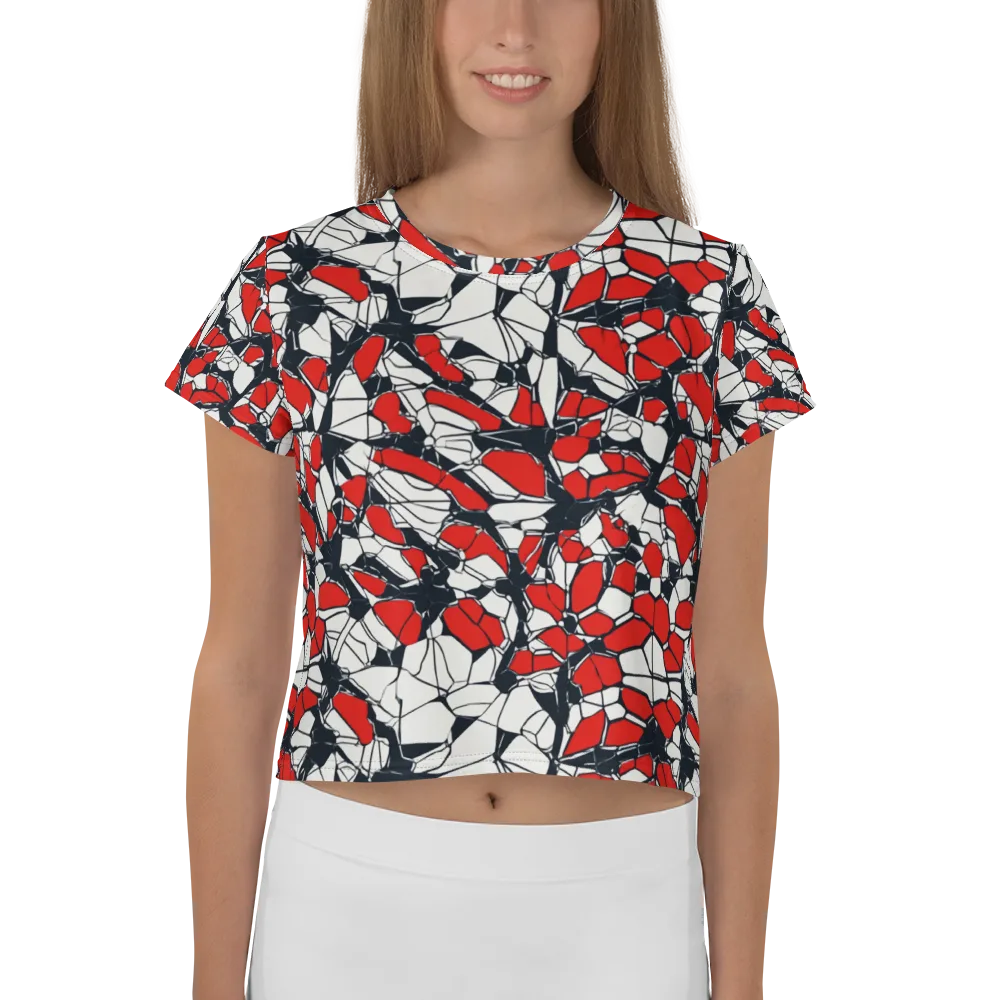 Crimson Fracture on Crop Tee — Front