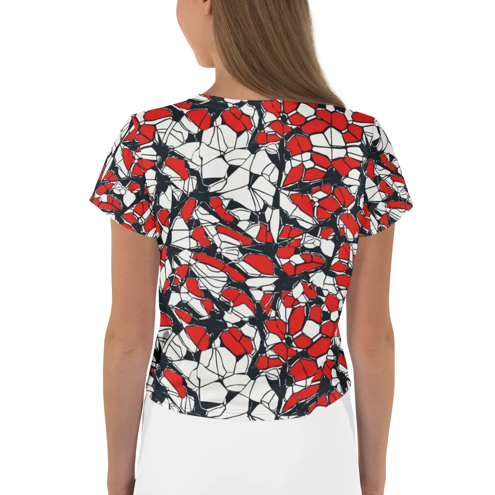 Crimson Fracture on Crop Tee — Back