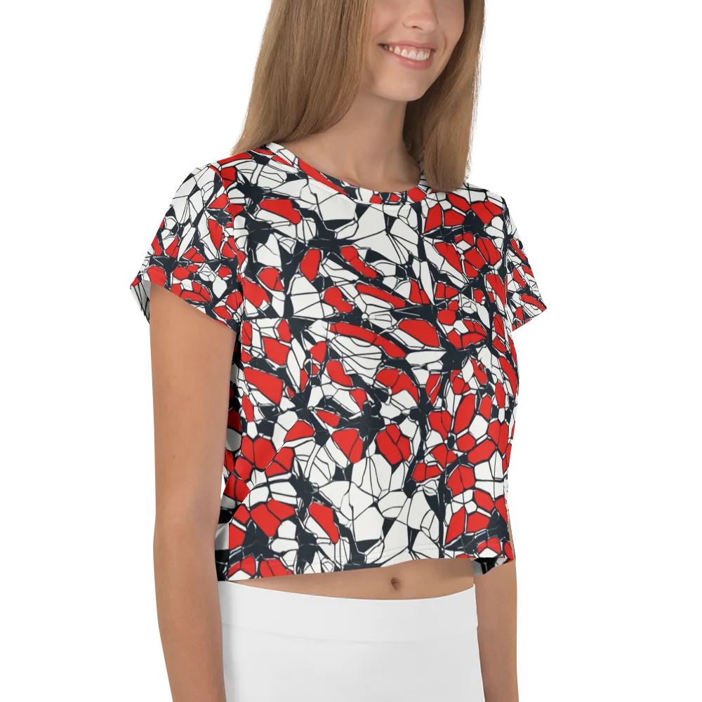 Crimson Fracture on Crop Tee — Right