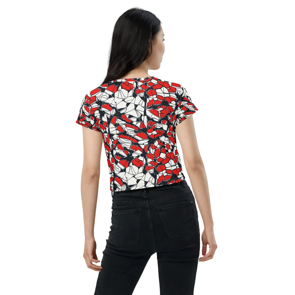 Crimson Fracture on Crop Tee — Back