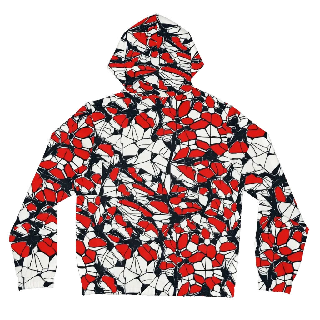 Crimson Fracture on Women's Full-Zip Hoodie — Back