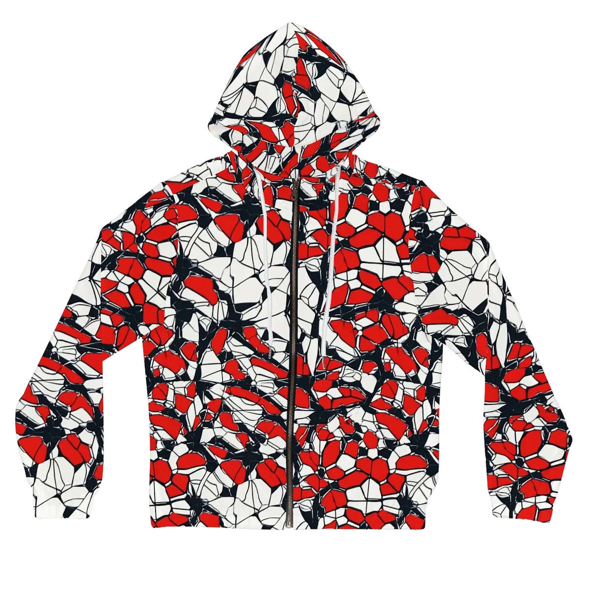Crimson Fracture on Women's Full-Zip Hoodie — Front