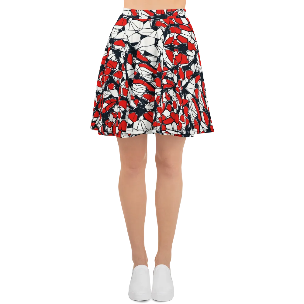 Crimson Fracture on Skater Skirt — Front