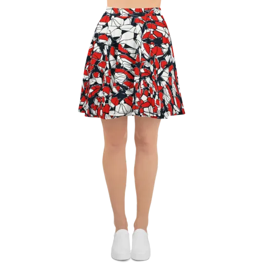 Crimson Fracture on a Skater Skirt