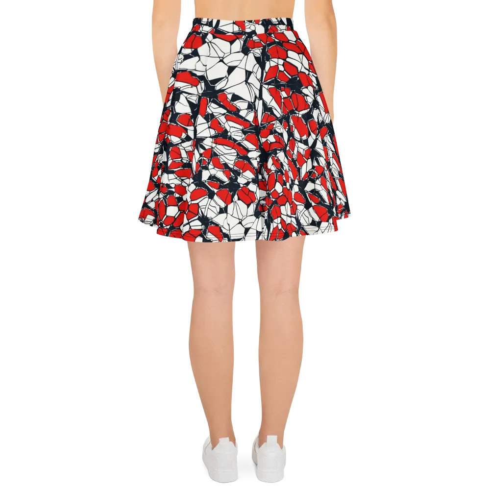 Crimson Fracture on Skater Skirt — Back