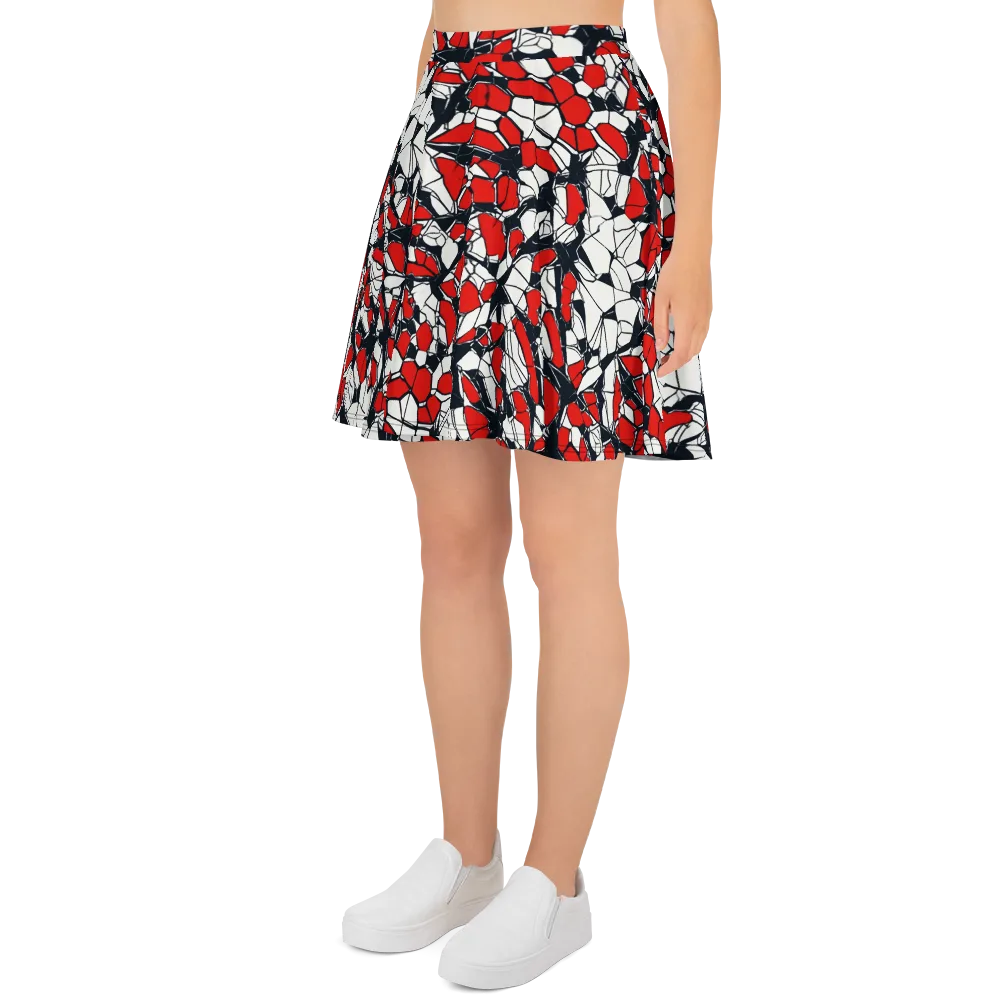 Crimson Fracture on Skater Skirt — Left