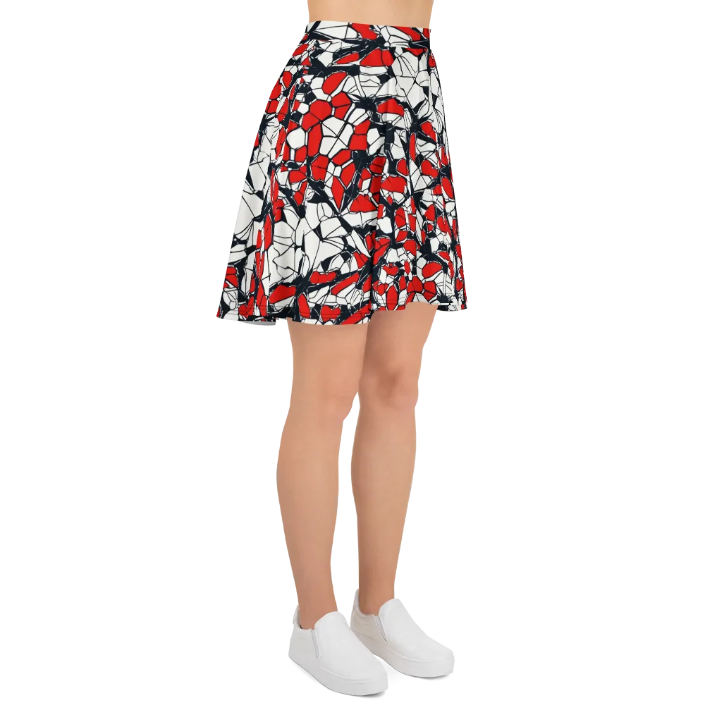 Crimson Fracture on Skater Skirt — Right