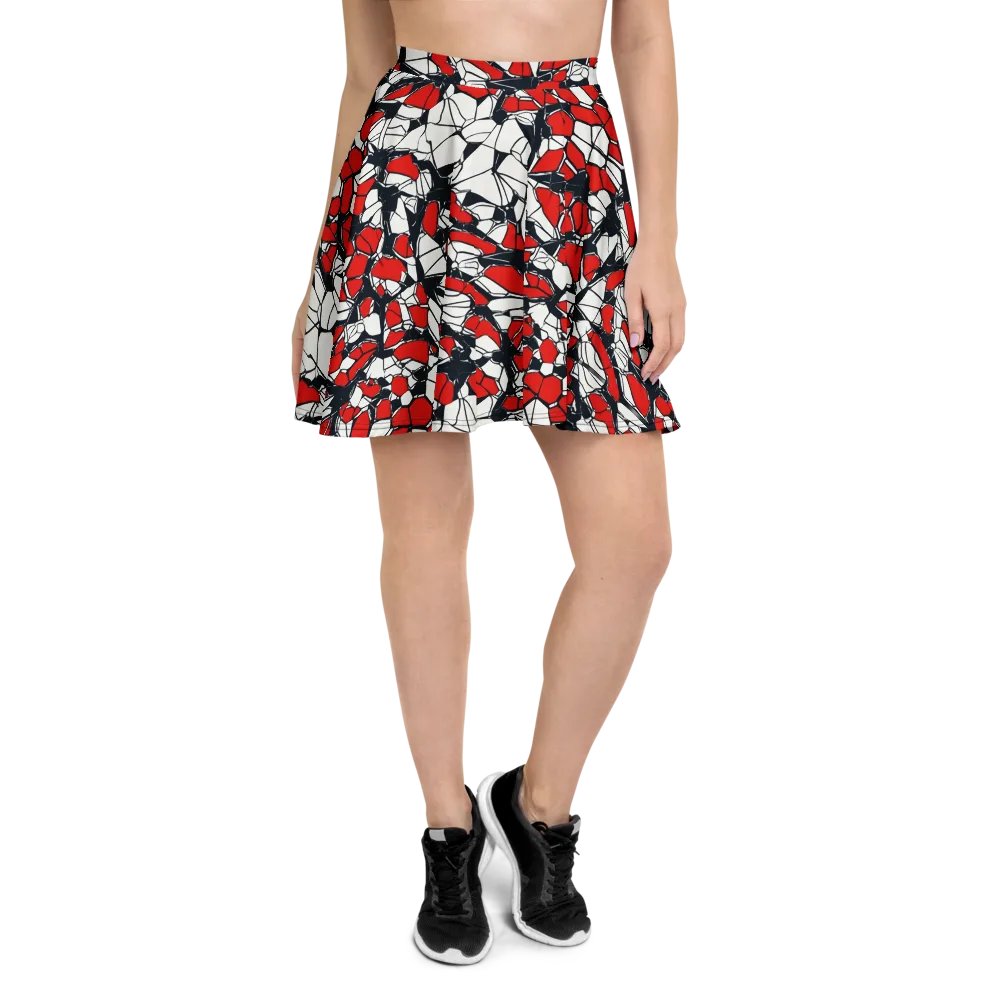 Crimson Fracture on Skater Skirt — Front