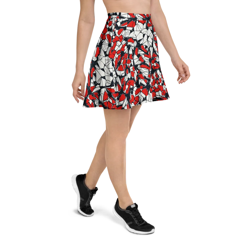 Crimson Fracture on Skater Skirt — Right