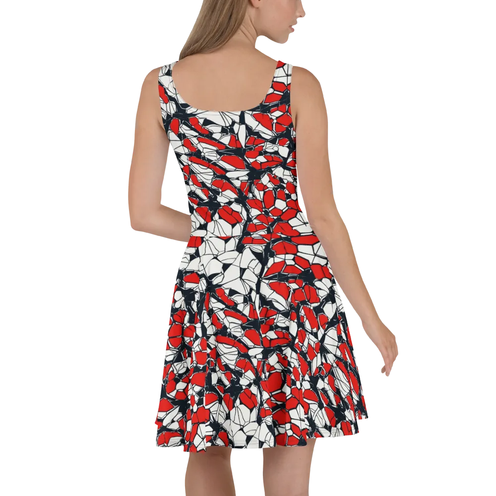 Crimson Fracture on Skater Dress — Back